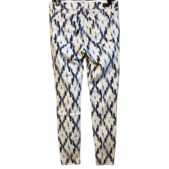 PAIGE Verdugo Ikat Cotton Tribal Print Pants in Blue / White Size 26 - Picture 5 of 7